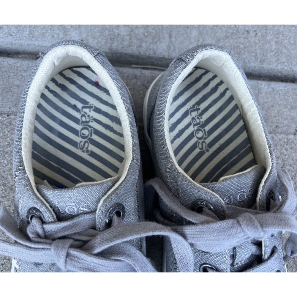 Taos Plim Soul Women's 7.5 Gray Canvas Lace-Up Sneakers - Picture 4 of 13
